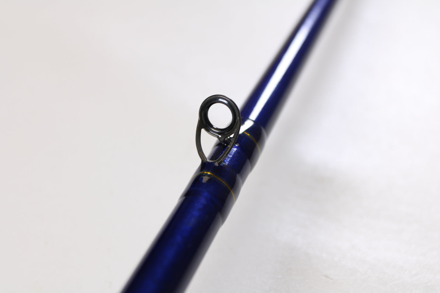 Close-up of the St. Croix Legend Tournament Bass LBTC710XHF Mid Swimbait 7'10" XH Used Casting Rod in mint condition, highlighting a metal line guide—ideal for those considering our rod and reel trade-in program for store credit.