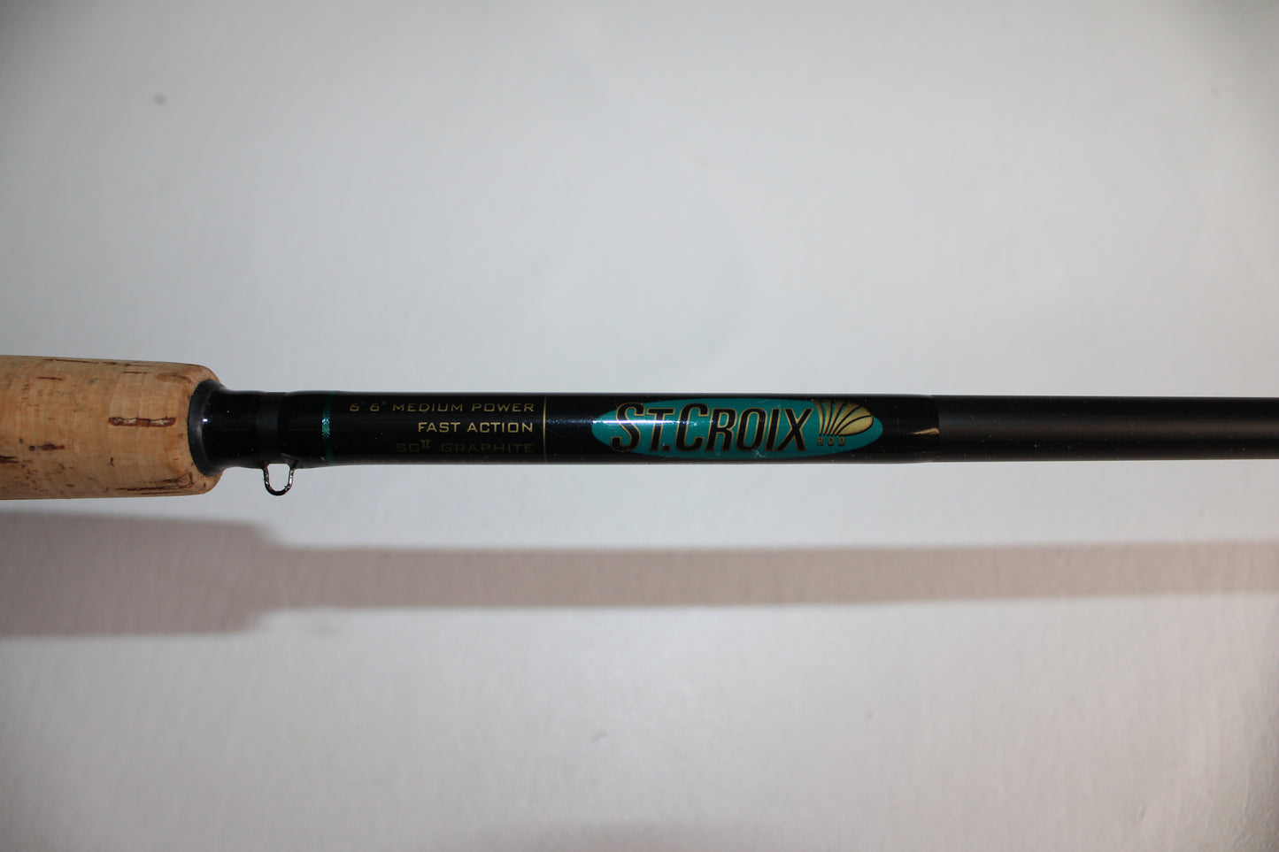 A close-up of the St. Croix Premier PC66MF 6'6" Medium Used Casting Rod in very good condition—ideal for those trading in gear through our Rod and Reel Trade-In Program for store credit.