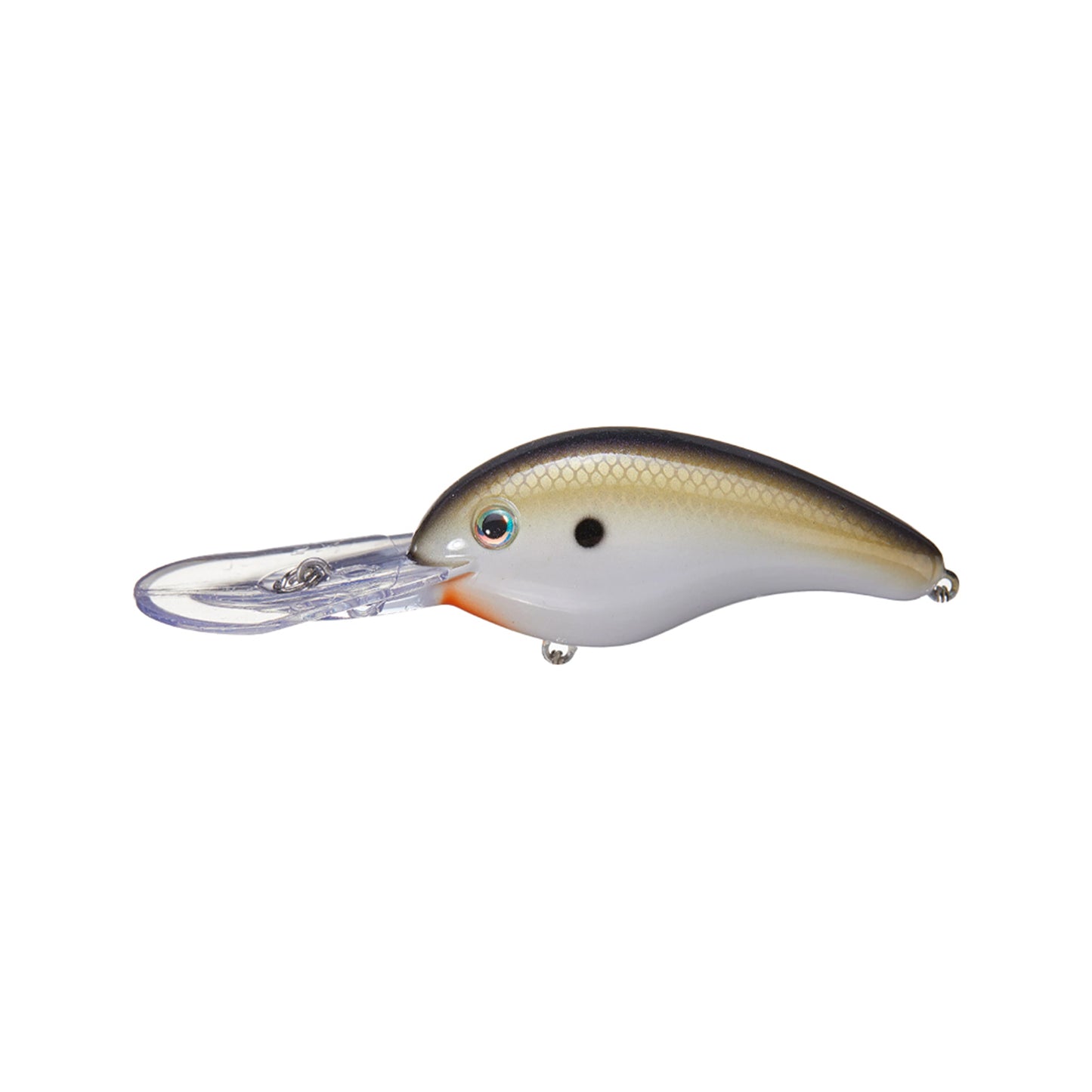 The Strike King 5XD Crankbait by Strike King features a silver body, dark back, orange underside, and clear plastic lip—ideal as an extra-deep diving crankbait to target fish at greater depths.