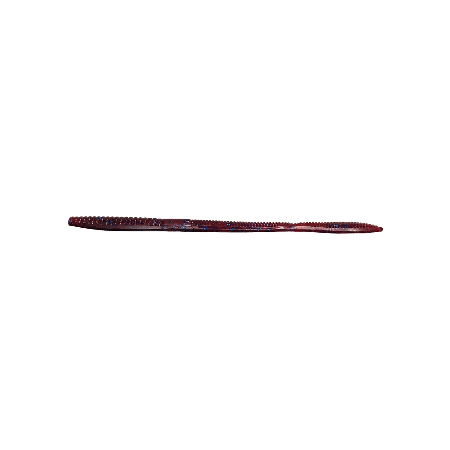 A single Xzone Lures Deception Worm 6" from Xzone Lures, in dark red, is centered on a plain white background. This soft plastic lure is ideal for bass fishing.