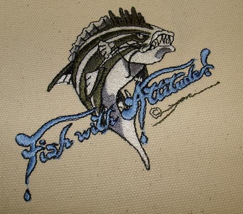 Show off your bold side with the Fish With Attitude Deluxe Boat Tote Black from americanlegacyfishing—featuring a fierce fish and "Fish with Attitude!" embroidered on premium canvas. Limited edition, perfect for making a statement.