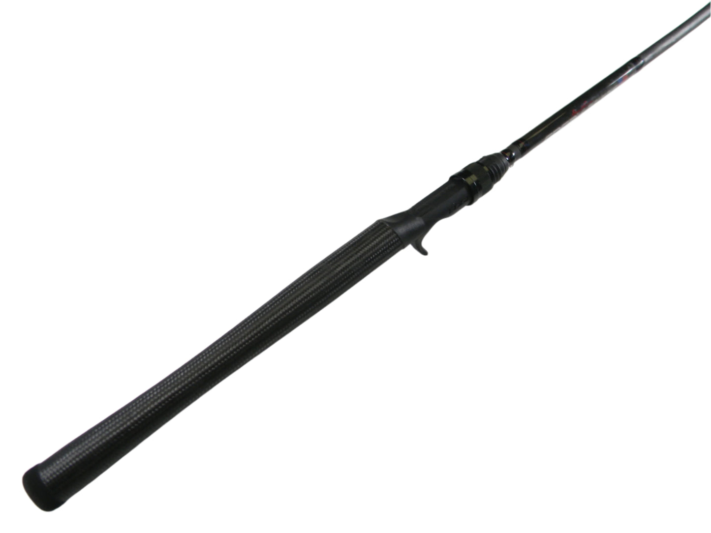 Close-up of the Edge Rods LMX MBR 703-1 Black Handle with textured grip against a white background. This sleek, used casting rod is available in our Rod and Reel Trade-In Program for store credit on used gear, highlighting its excellent condition.