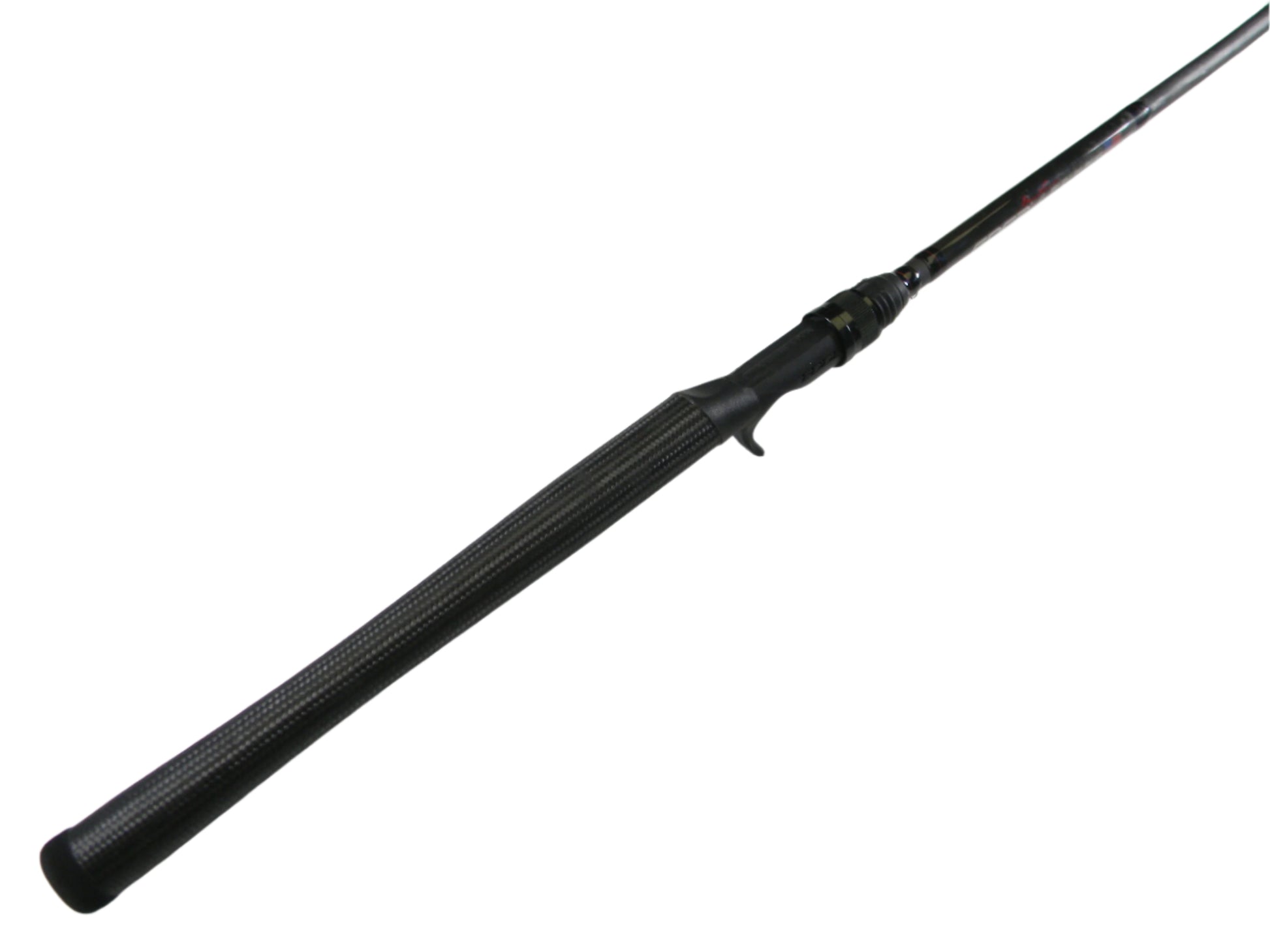 Close-up of the Edge Rods LMX MBR 703-1 Black Handle with textured grip against a white background. This sleek, used casting rod is available in our Rod and Reel Trade-In Program for store credit on used gear, highlighting its excellent condition.