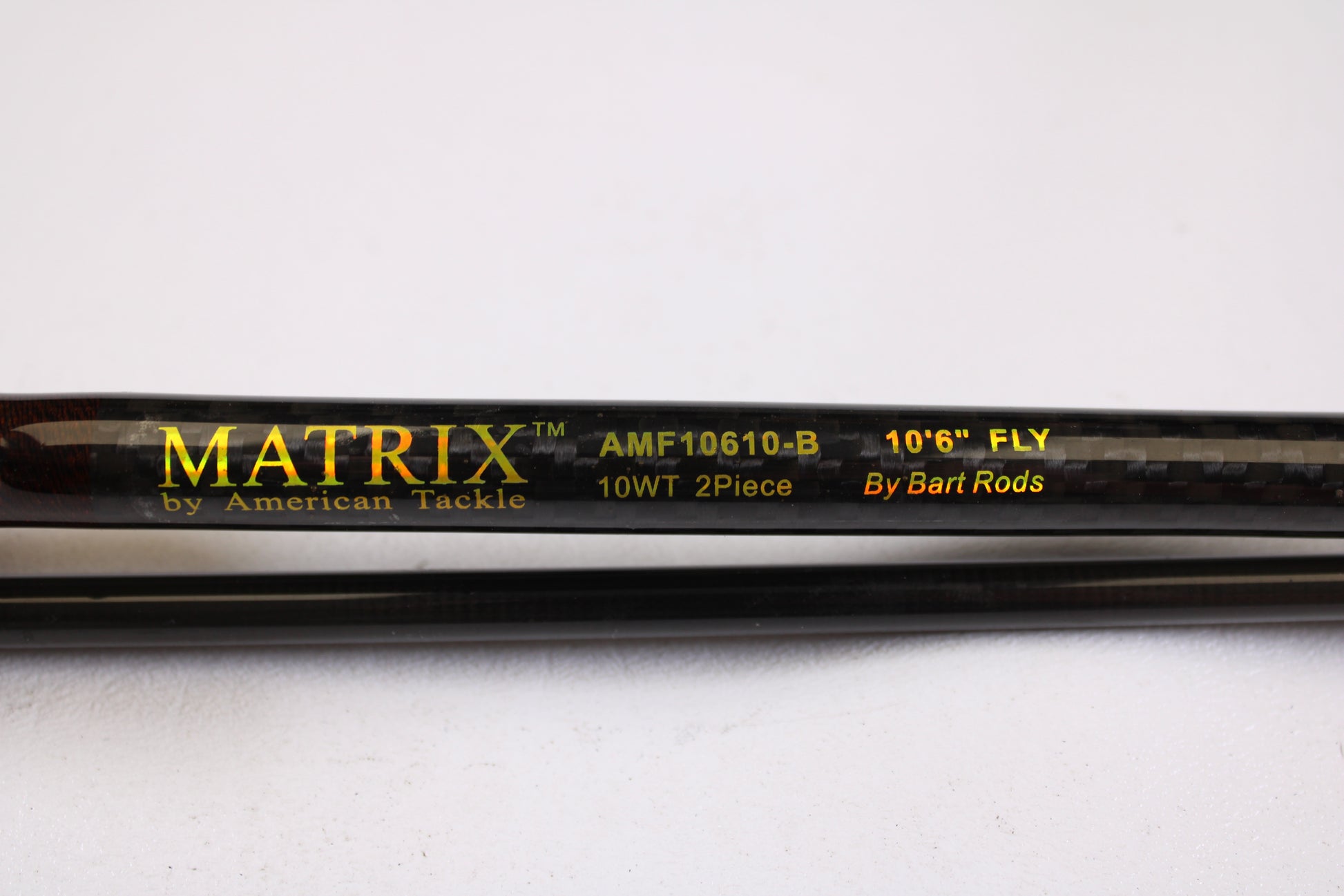 Close-up of an American Tackle Matrix 10'6" 10WT 2 Piece used fly rod in excellent condition—ideal for anglers seeking quality pre-owned gear or participating in our Rod and Reel Trade-In Program.