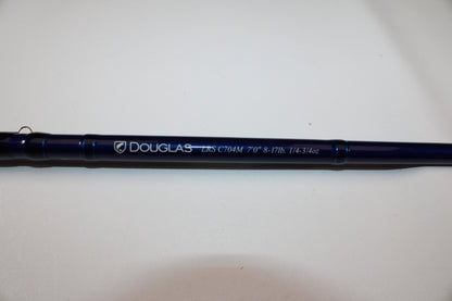 A close-up of the Douglas LRS C704M 7'0" Medium Used Casting Rod in excellent condition against a white background—an ideal upgrade for anglers through our Rod and Reel Trade-In Program for store credit.