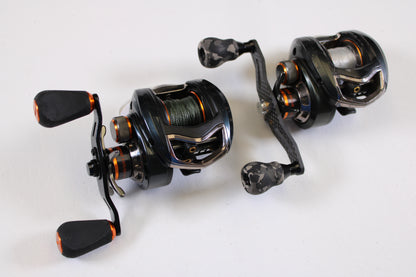 Two Pflueger Supreme XT used casting reels (SUPXT71LP 7.1:1 RH and SUPXT64LP 6.4:1 RH), in good condition, are ready for your next trip—upgrade with our Rod and Reel Trade-In Program or shop quality used gear for store credit.