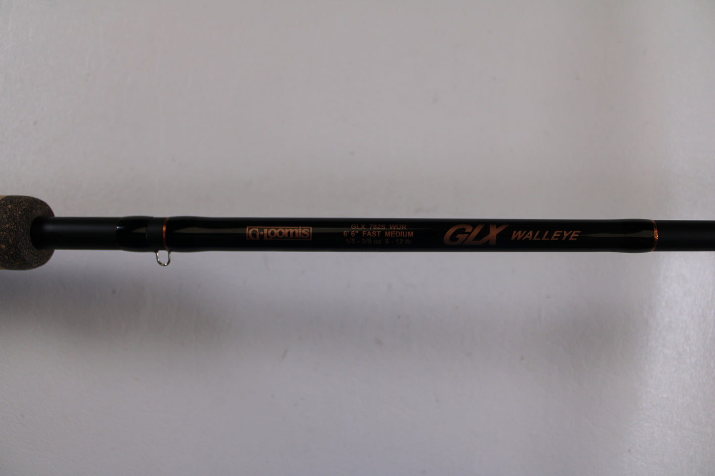 Close-up of a G. Loomis GLX 751s WJR Used Spinning Rod in excellent condition—trade up through our Rod and Reel Trade-In Program or earn store credit with your used gear.