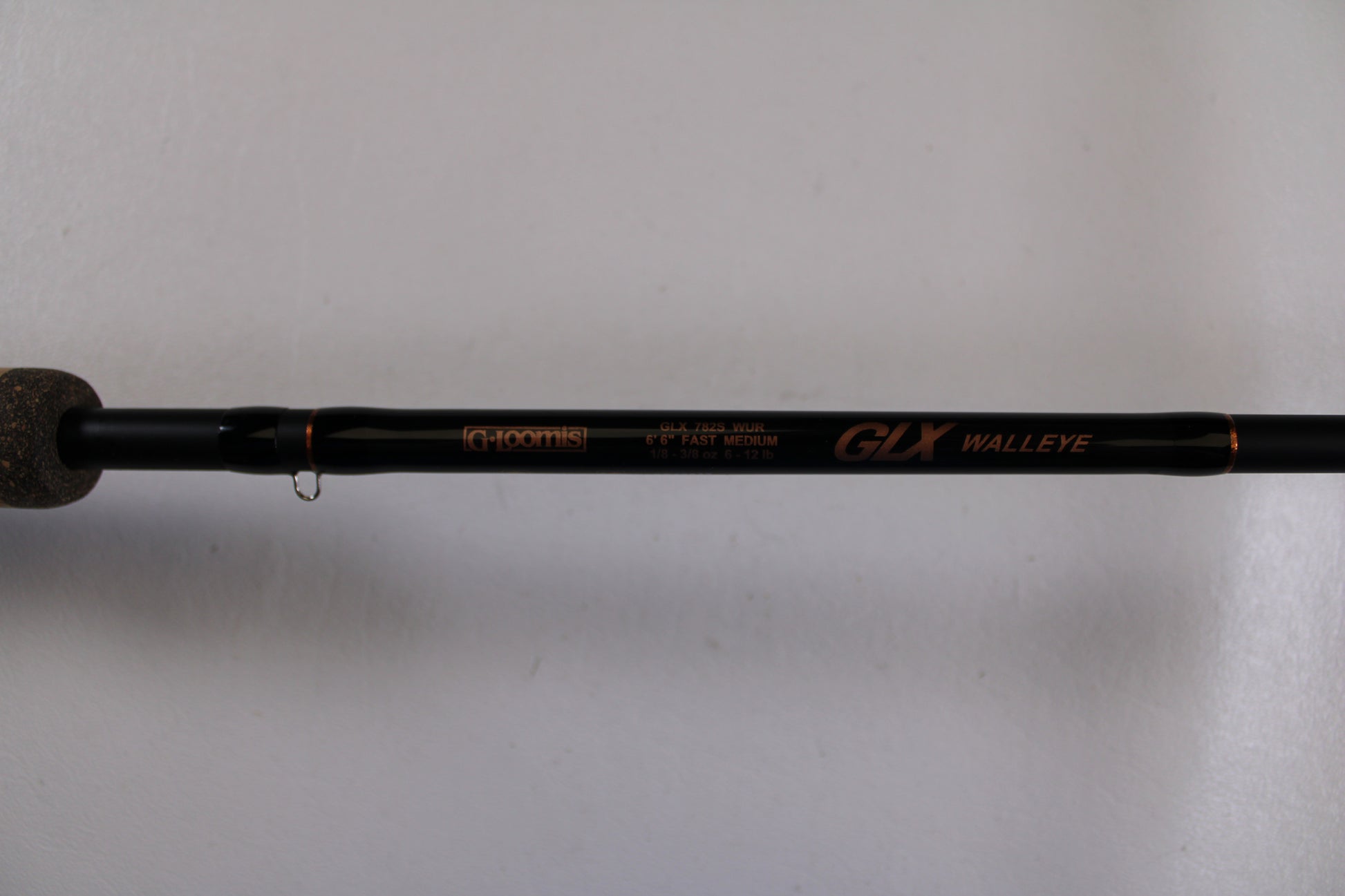 Close-up of a G. Loomis GLX 751s WJR Used Spinning Rod in excellent condition—trade up through our Rod and Reel Trade-In Program or earn store credit with your used gear.
