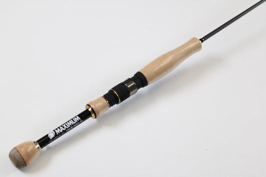 The Raid Japan Gladiator Maximum GX-59XLS-AS Solid Maxx XL 5'9" Extra Light, a used spinning rod in mint condition, is ideal for our Rod and Reel Trade-In Program if you want to upgrade or earn store credit for your gear.