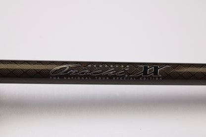 Close-up of a Megabass Orochi XX F6-711XXG Launcher 7'11" Used Casting Rod in excellent condition, ideal for anglers seeking quality pre-owned gear or looking to trade in rods and reels for store credit.