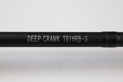 A close-up of a Daiwa Kage KAG761HRB-G Deep Crank 7'6" Heavy used casting rod in excellent condition, ideal for anglers looking to upgrade through our rod and reel trade-in program for store credit.