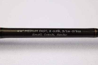 A close-up of the Spiralite Defiant SDC66MF 6'6" Medium Casting Rod—used, excellent condition, ideal for anyone seeking quality pre-owned gear or trading in rods and reels.