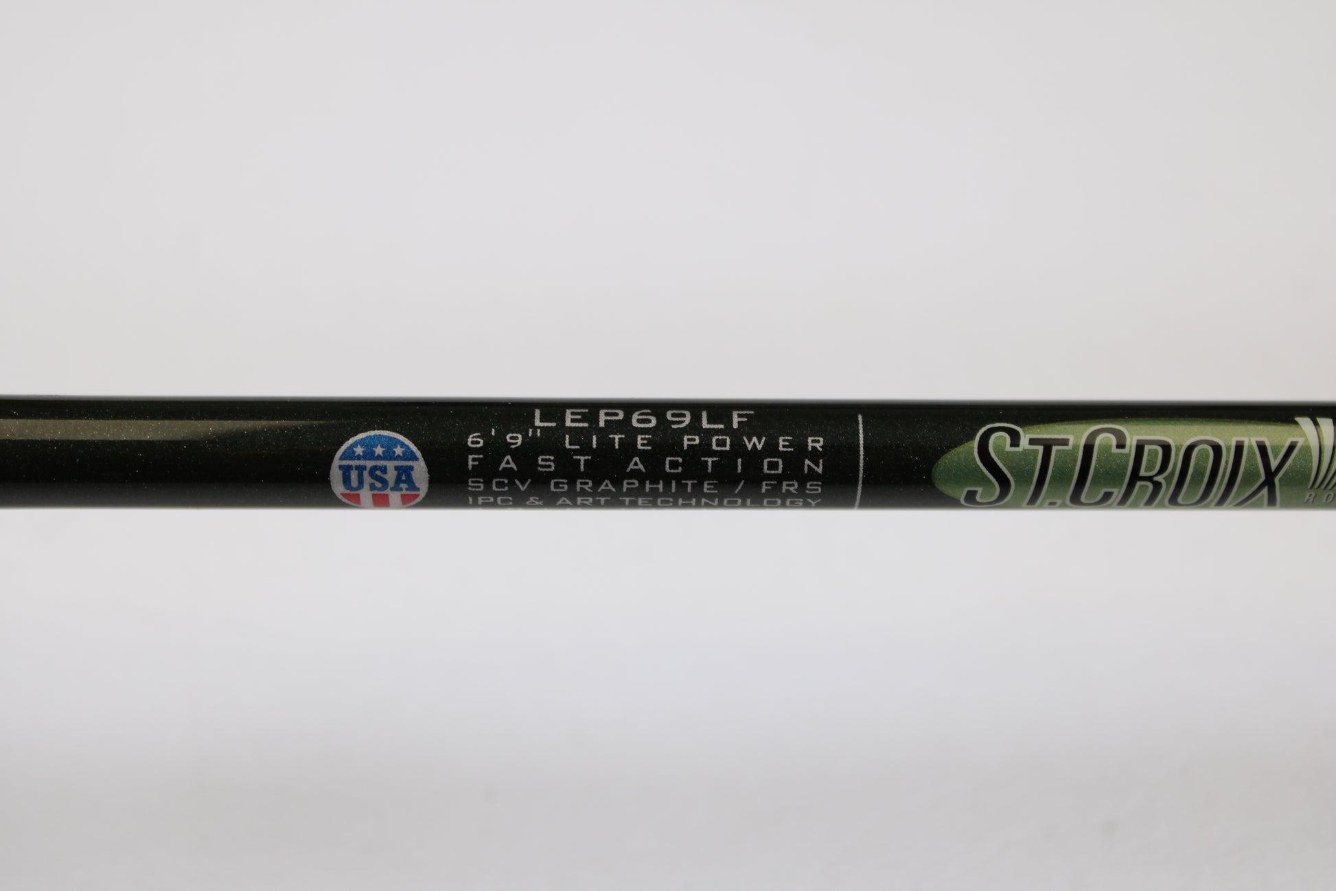 Close-up of a St. Croix Legend Elite Panfish LEP69LF 6'9" Light Used Spinning Rod in excellent condition—ideal for our Rod and Reel Trade-In Program to earn store credit toward used gear.