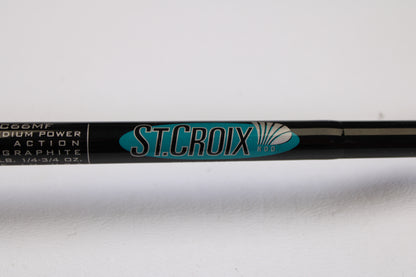 A close-up of a St. Croix Premier PC66MF 6'6" Medium used casting rod in excellent condition. Ideal for anglers upgrading through our rod and reel trade-in program for store credit on used gear.