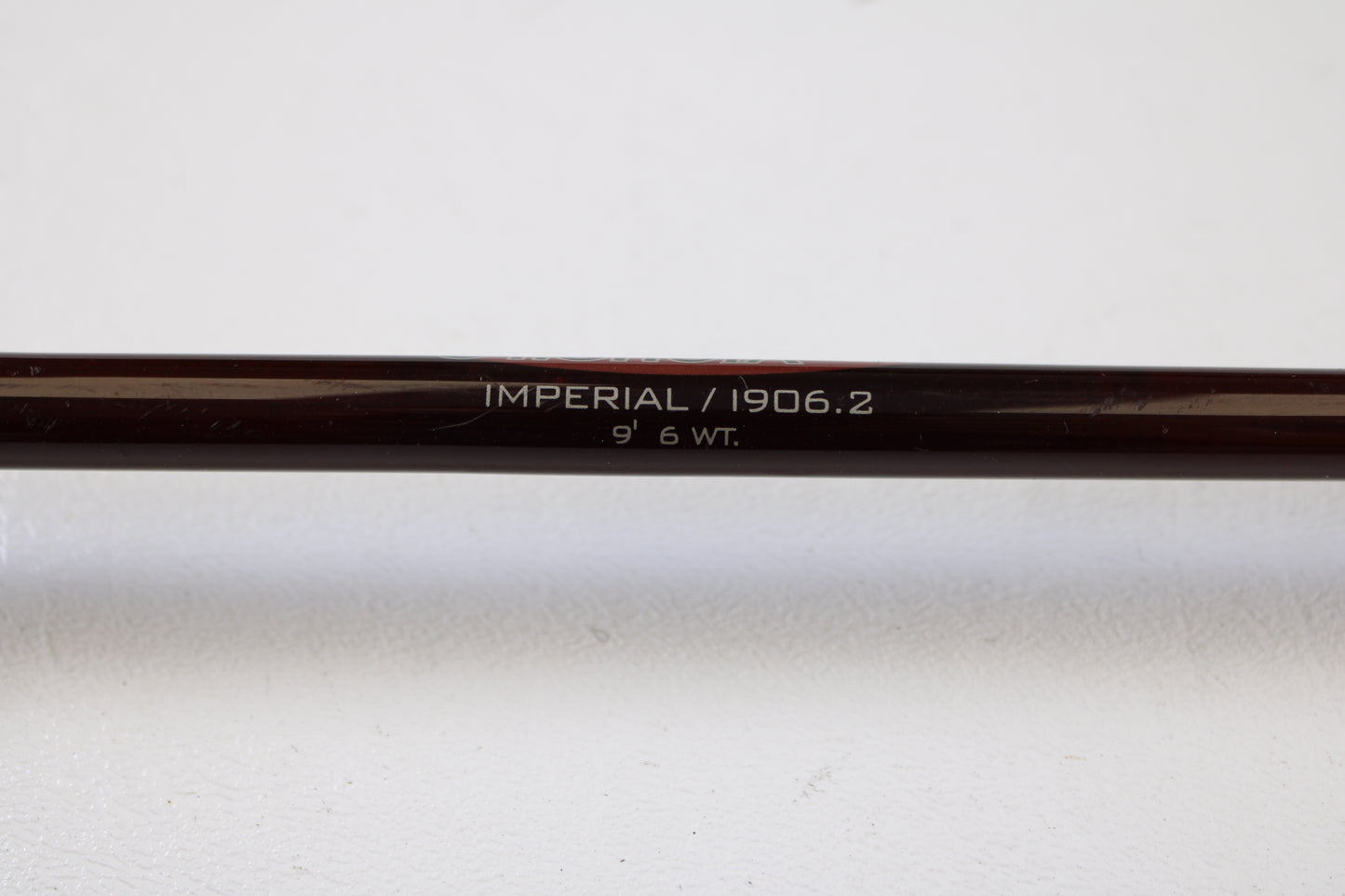 A close-up of a St. Croix Imperial I906.2 9'0" 6wt 2 Piece Used Fly Rod in very good condition, perfect for those interested in our Rod and Reel Trade-In Program to upgrade or earn store credit on used gear.