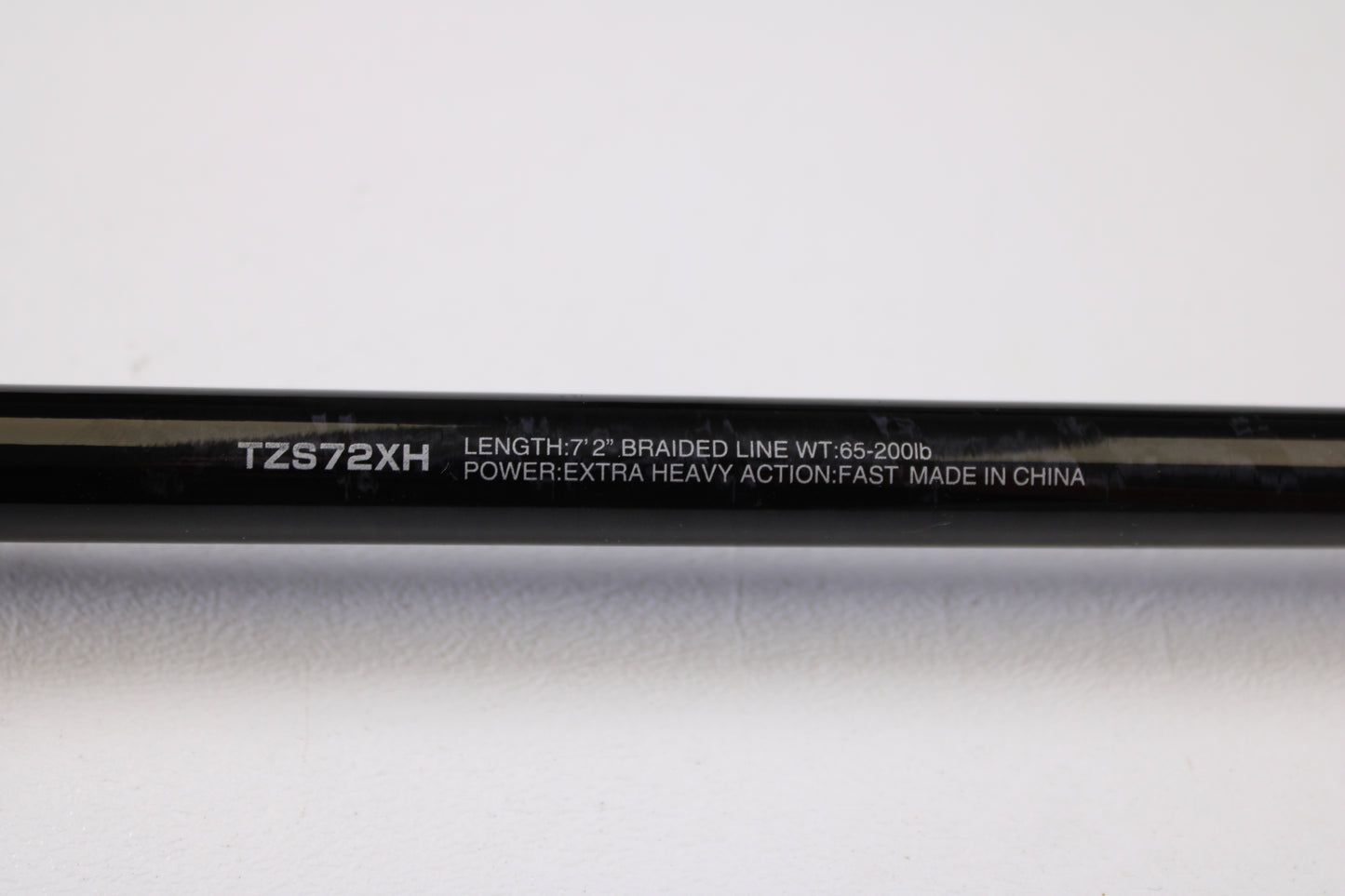 Close-up of a Shimano Terez TZS72XH 7'2" extra heavy, fast action used spinning rod in mint condition. Trade in your Shimano gear through our Rod and Reel Trade-In Program for store credit toward your next upgrade. Made in China.