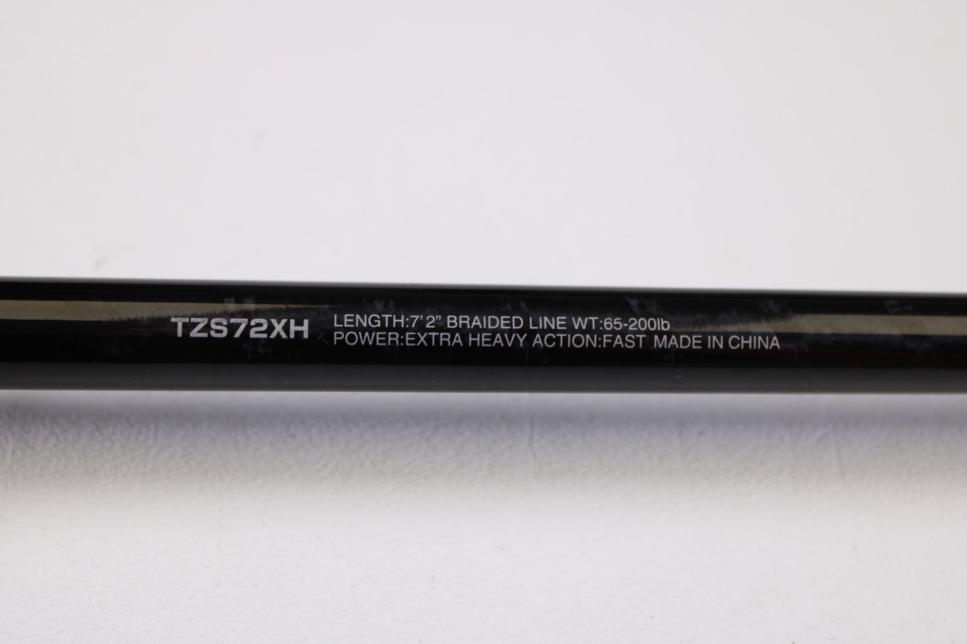 Close-up of a Shimano Terez TZS72XH 7'2" extra heavy, fast action used spinning rod in mint condition. Trade in your Shimano gear through our Rod and Reel Trade-In Program for store credit toward your next upgrade. Made in China.