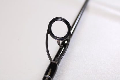 Close-up of a Shimano Terez TZS72XH 7'2" XH used spinning rod guide in mint condition, ideal for anglers upgrading through our Rod and Reel Trade-In Program or buying quality used Shimano gear with store credit.