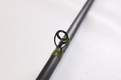 A detailed look at the G. Loomis GCX Salmon 1083-2C SATR 9'0" Medium Heavy Used Casting Rod—Mint Condition—shows quality craftsmanship, ideal for anglers exploring our used gear or rod and reel trade-in program.