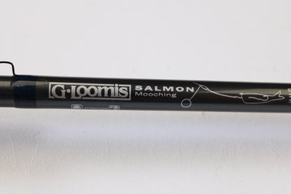 Close-up of the G. Loomis Salmon & Steelhead Mooching SAMR1265C 10'6" Heavy used casting rod in mint condition—ideal for anglers upgrading gear through our rod and reel trade-in program for store credit.