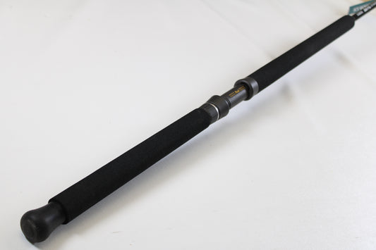 A close-up of the G. Loomis IMX-PRO Offshore 90-40 7'6" Medium Heavy Used Casting Rod in mint condition—ideal for upgrading with our rod and reel trade-in program or earning store credit for your used gear.