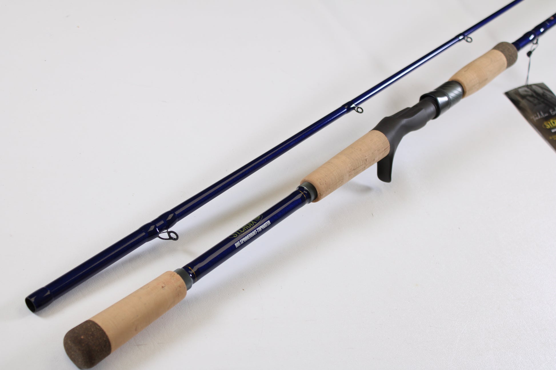 The St. Croix Legend Tournament Pike LTPC244XHF2 8'0" 2-piece used casting rod in mint condition is shown on a white background. Eligible for our rod and reel trade-in program—upgrade your gear today!.