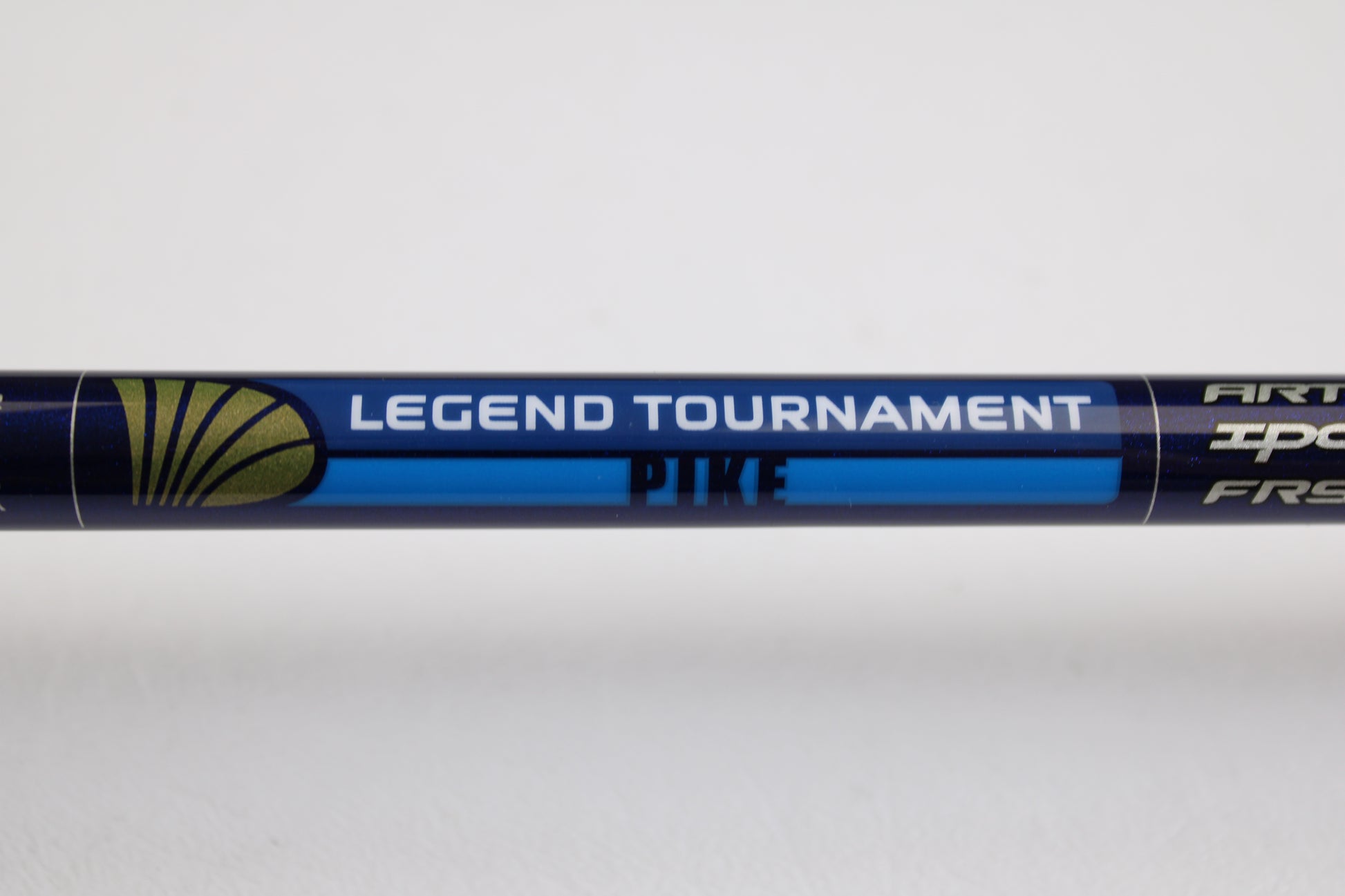 A close-up of a St. Croix Legend Tournament Pike LTPC244XHF2 Big Spinnerbait Topwater 8'0" XH 2 Piece used casting rod in mint condition with "LEGEND TOURNAMENT PIKE" text and logo—ideal for your next trade-in or used gear collection.