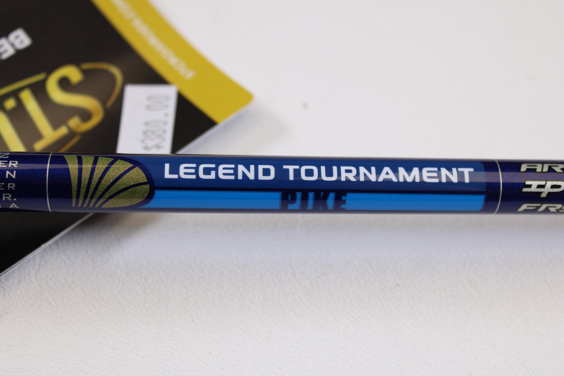 A close-up of a St. Croix Legend Tournament Pike LTPC223HF2 Slop N Tail 7'4" Heavy 2 Piece Used Casting Rod in mint condition—ideal for earning store credit with our rod and reel trade-in program.