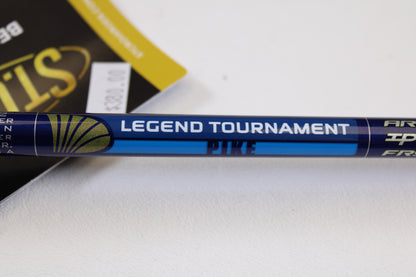 A close-up of a St. Croix Legend Tournament Pike LTPC223HF2 Slop N Tail 7'4" Heavy 2 Piece Used Casting Rod in mint condition—ideal for earning store credit with our rod and reel trade-in program.