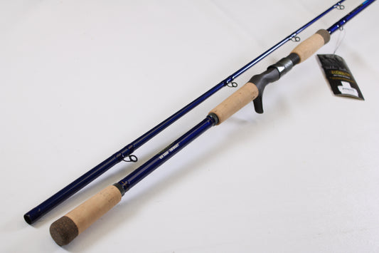 A St. Croix Legend Tournament Pike LTPC259XHF2 8'6" XH two-piece used casting rod in mint condition is displayed—ideal for our Rod and Reel Trade-In Program if you're considering an upgrade.