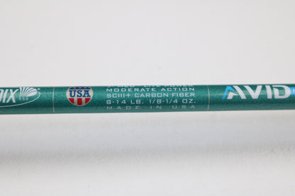 Close-up of a St. Croix Avid Inshore ASIC70MLM 7'0" Medium Light casting rod in mint condition—ideal for our Rod and Reel Trade-In Program. Get store credit for your used gear today!.