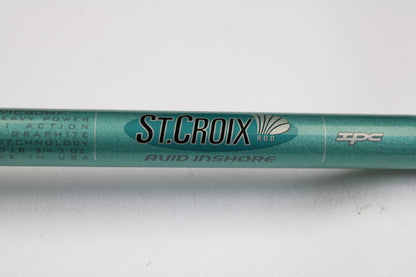 Close-up of the St. Croix Avid Inshore VIC80HF 8'0" Heavy Used Casting Rod in mint condition—ideal for anglers seeking premium used gear or looking to trade in rods and reels for store credit.