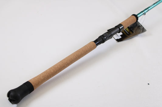 A close-up of the St. Croix Avid Inshore ASIS70HMF 7'0" Heavy Used Spinning Rod in mint condition—ideal for those considering our rod and reel trade-in program.