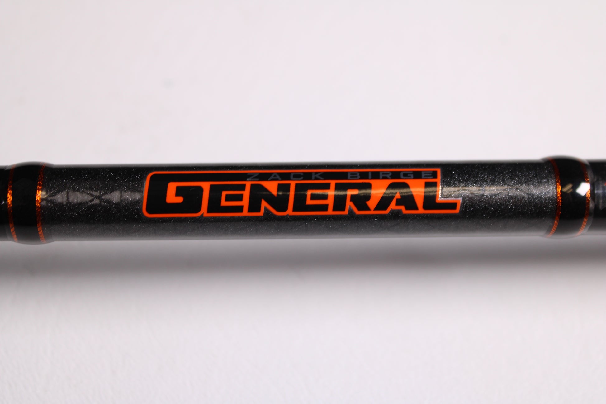 A close-up of the Favorite Fishing Rush Zach Birge RUHC-ZB-771H 7'7" Heavy used casting rod in excellent condition—ideal for anglers seeking quality gear or trading up through our rod and reel trade-in program.