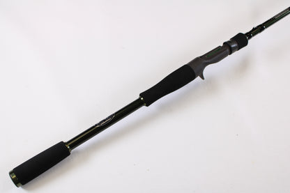 The Evergreen Combat Stick RCTC-73MH Jig & Worm 7'3" Medium Heavy Used Casting Rod in excellent condition is shown, ideal for anglers seeking quality used gear or considering a rod and reel trade-in.