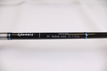 Close-up of the ODM Rods Genesis Surf NGX-9635 9'6" Used Spinning Rod in excellent condition against a plain white background—ideal for upgrading your gear or including top-quality used equipment in your collection.