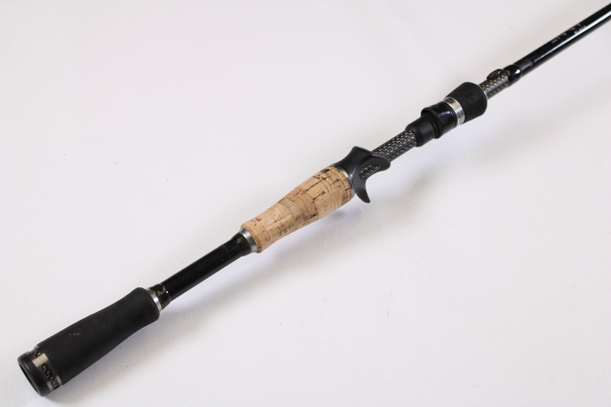 A close-up of the 13 Fishing Envy Black EBC71H 7'1" Heavy Used Casting Rod in very good condition, ideal for featuring pre-owned gear in our Rod and Reel Trade-In Program for store credit.