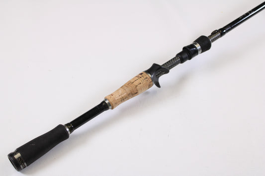 A close-up of the 13 Fishing Envy Black EBC71H 7'1" Heavy Used Casting Rod in very good condition, ideal for featuring pre-owned gear in our Rod and Reel Trade-In Program for store credit.