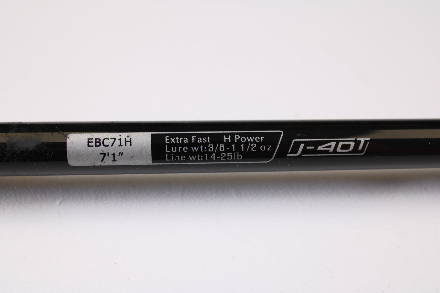 Close-up of a 13 Fishing Envy Black EBC71H 7'1" Heavy used casting rod in very good condition—upgrade your gear by trading in old rods and reels for store credit through our Rod and Reel Trade-In Program today.