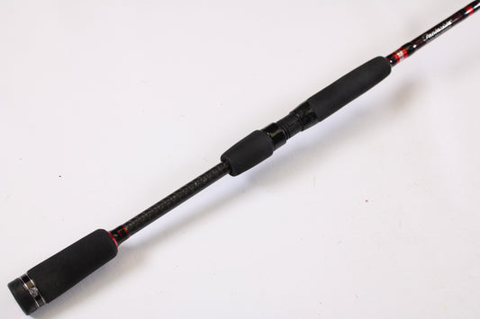 A close-up of the Abu Garcia Fantasista Regista FNRS70-5 7'0" Medium Used Spinning Rod in very good condition—ideal for anglers interested in our Rod and Reel Trade-In Program to exchange used gear for store credit.