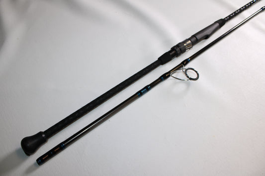 The Tsunami Air Wave Elite TSAWESS802LT 8'0" 2-piece used spinning rod, in excellent condition, is perfect for those upgrading through our Rod and Reel Trade-In Program or earning store credit for used gear.