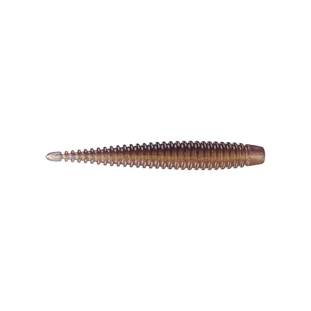 The 6th Sense Ned Boosa Worm by 6th Sense is a soft plastic finesse lure with a ribbed, tapered segmented body and rounded tip, ideal for bass fishing and shown against a white background.