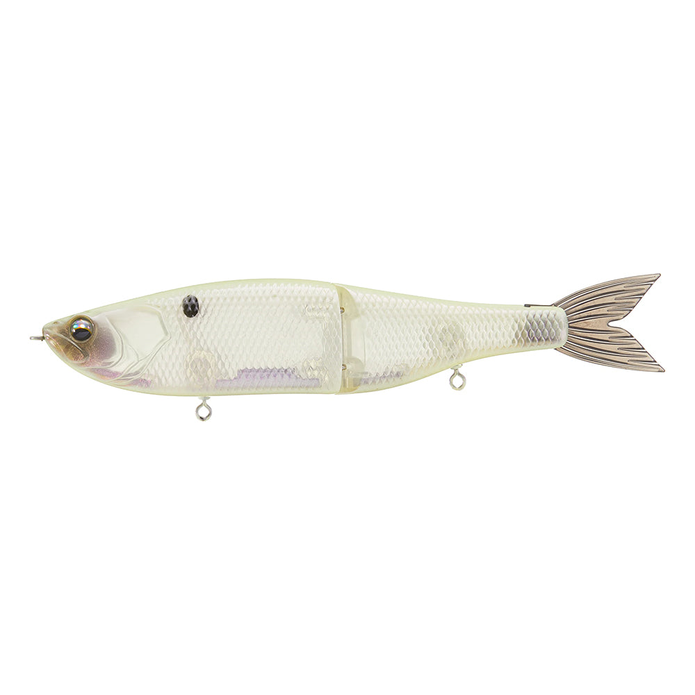 The 6th Sense Draw Glide Baits by 6th Sense are transparent, jointed swimbaits shaped like small fish, featuring segmented bodies and detailed tail fins for realistic, slow-sinking action that mimics real bait movement.