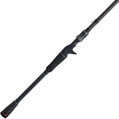 The Abu Garcia Fantasista X Casting Rod 7'3" Medium Heavy | FNXC73-6 features a sleek design with an ergonomic handle and Fuji reel seat with trigger grip, artfully displayed at an angle on a white background, epitomizing sophistication and performance in one elegant package.