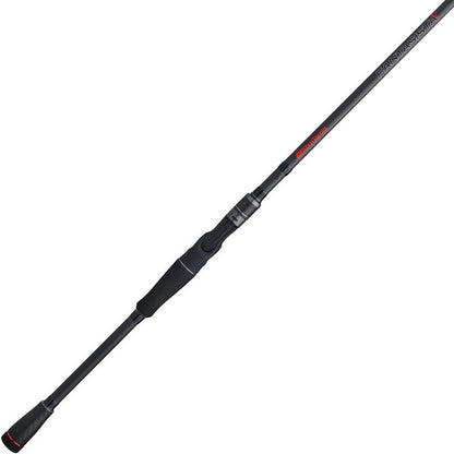 The Abu Garcia Fantasista X Casting Rod 6'10" Medium Light, model FNXC610-4, is shown. It features a textured grip handle, Fuji® reel seat, and a sleek black and gray design with subtle red accents against a white background.