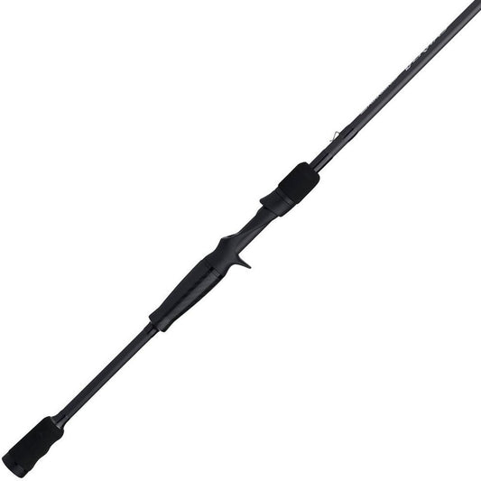 The Abu Garcia Veritas Tournament Casting Rod VXTC711-8 is a sleek black rod featuring a split grip handle and Powerlux 200 technology. Its streamlined, ergonomic design is perfect for freshwater and saltwater use, ideal for those seeking a tournament casting experience.