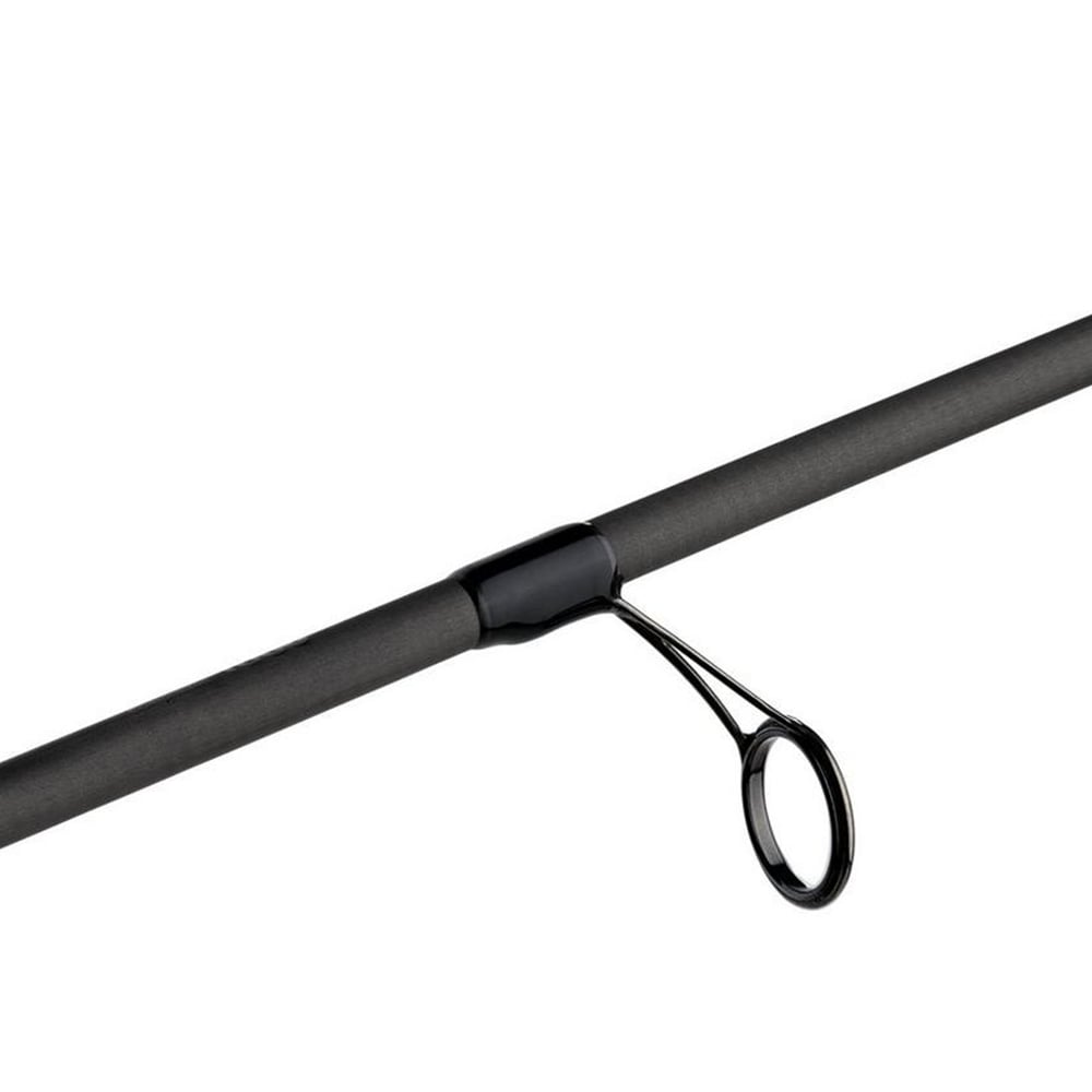 Close-up of a sleek, cylindrical segment from the Abu Garcia Zenon Spinning Rod 7'0" Medium Heavy | ZENS70-6, featuring a dark circular line guide. Positioned horizontally, it contrasts subtly with the matte finish, hinting at precision characteristic of the Zenon series by Abu Garcia.