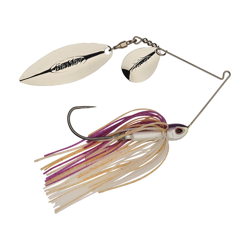 Berkley Power Blade Compact Colorado Willow Spinnerbait Purple Rain Silver/Silver
