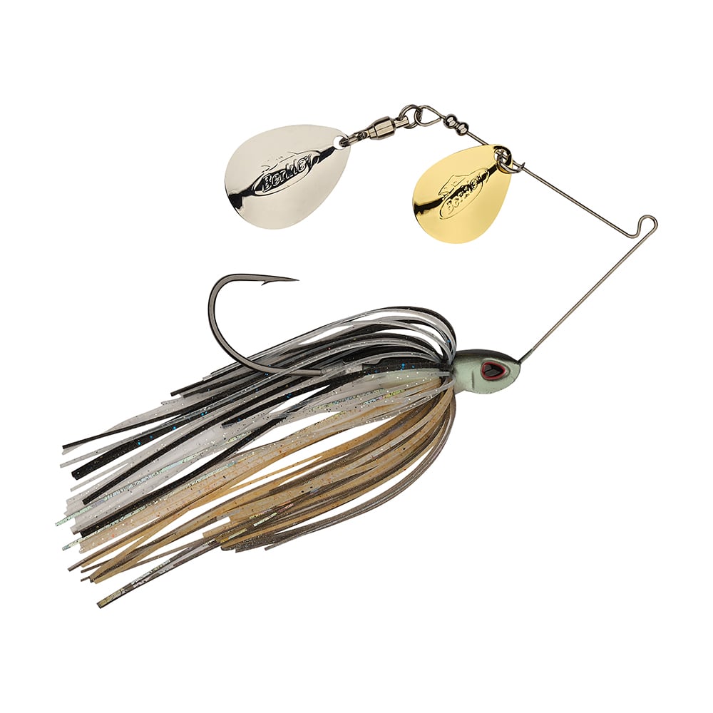 Berkley Power Blade Compact Double Colorado Spinnerbait Shad Spawn Gold/Silver
