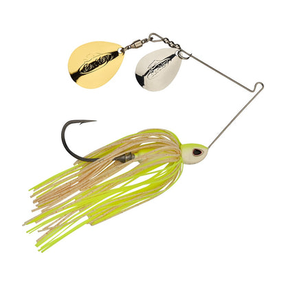 Berkley Power Blade Compact Double Colorado Spinnerbait White Chartreuse Silver/Gold